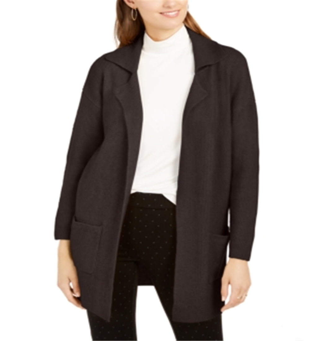 Style & Co Women's Oversized Patch Pocket Cardigan Brown Size Petite S
