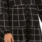 Style & Co Women's Paneled Windowpane Print Mesh Shirt Black Size Medium
