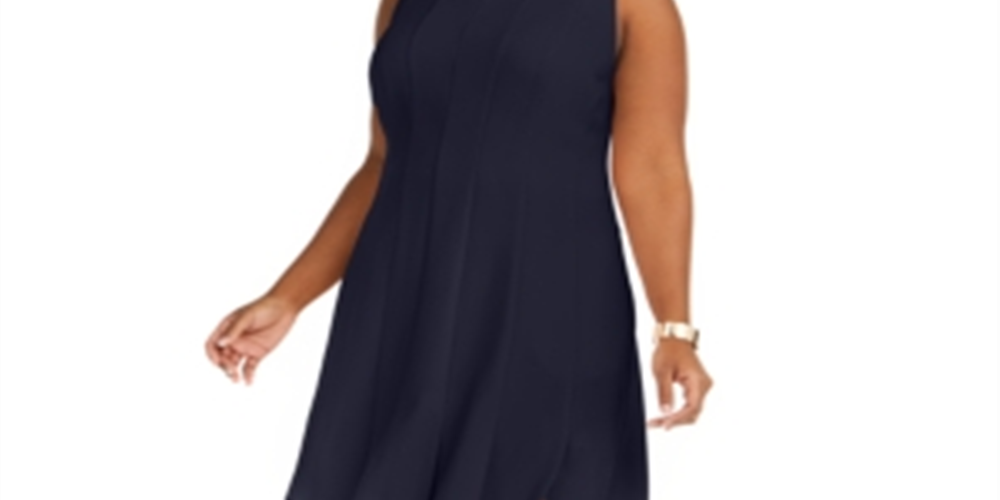 Jessica Howard Women's Plus Pleated Fit & Flare Dress Blue Size 24W