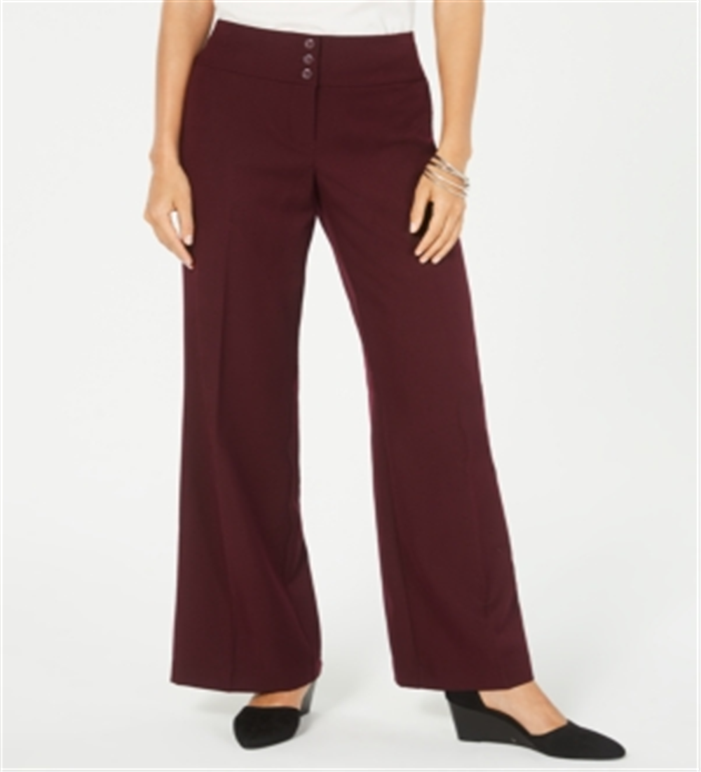 Style & Co Women's Stretch Wide Leg Pants Red Size 6