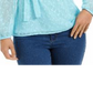 Charter Club Women's Clip Dot Wrap Top Blue Size Medium