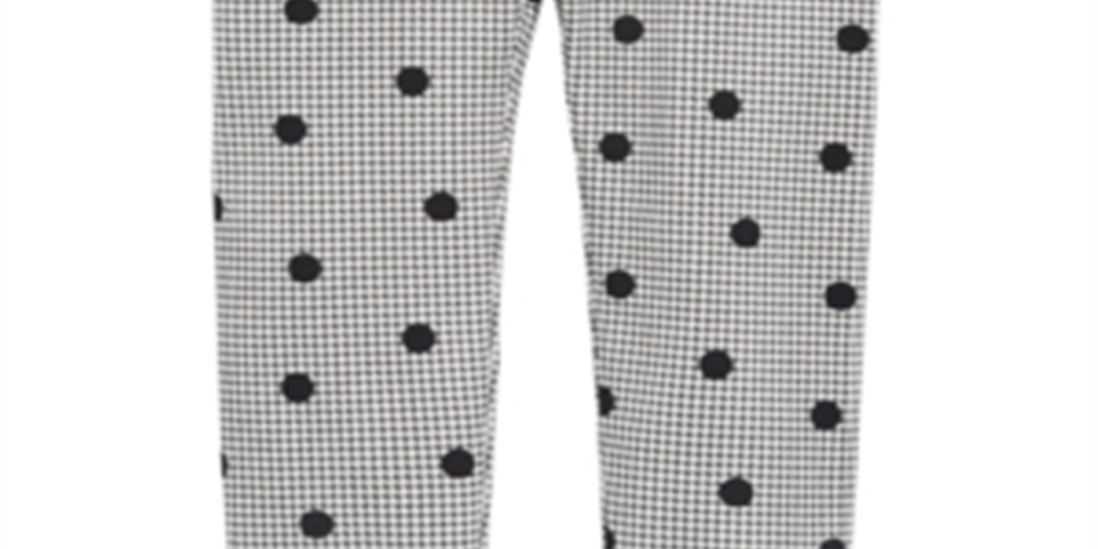 First Impressions Toddler Girl's Dot Print Houndstooth Leggings White Size 4T
