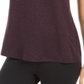 Ideology Women's Essential Heathered V Neck Pullover Top Purple Size Small