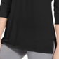JM Collection Women's Ladder Sleeve O-Ring Top Black Size Petite