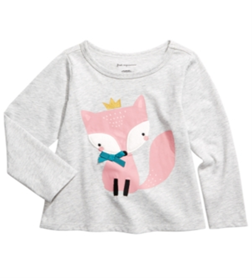 First Impressions Toddler Girl's Fox T-Shirt Gray Size 3T