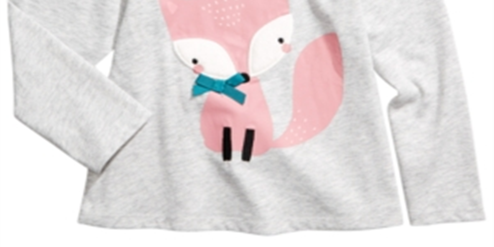 First Impressions Toddler Girl's Fox T-Shirt Gray Size 3T