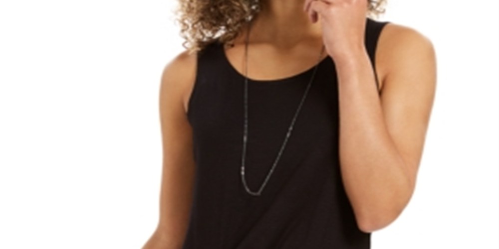Style & Co Women's Tie Front Sleeveless Top Black Size XX-Large