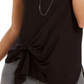Style & Co Women's Tie Front Sleeveless Top Black Size XX-Large
