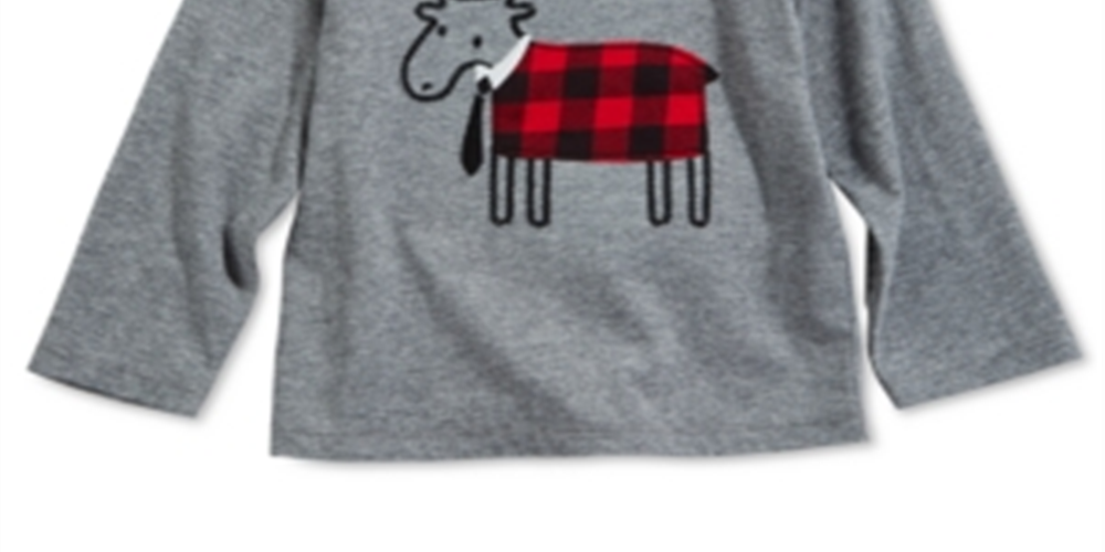 First Impressions Baby Boy's Elk Applique T-Shirt Gray Size 24MOS