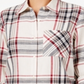 Style & Co Women's Cotton Tab Sleeve Plaid Shirt Black Size Petite X-Large