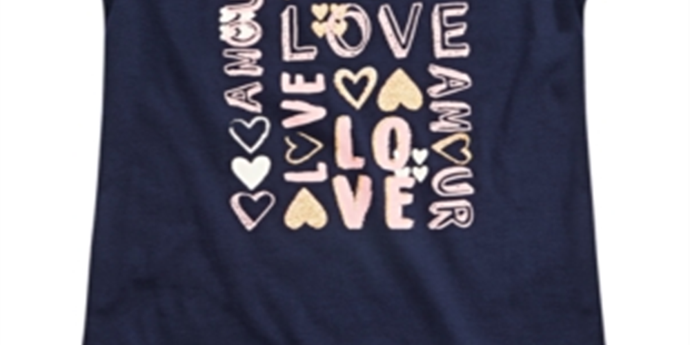 Epic Threads Little Girl's Love T-Shirt - Peacoat Blue Size 6