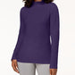 Karen Scott Women's Solid Long Sleeve T-Shirt Purple Size X-Large