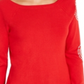 INC International Concepts Women's Medallion Sleeve Tunic Red Size Petite Small