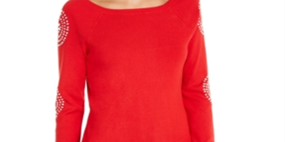 INC International Concepts Women's Medallion Sleeve Tunic Red Size Petite Small
