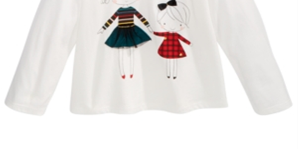 First Impressions Baby Girl's Sisters Print Cotton T-Shirt White Size 18MOS