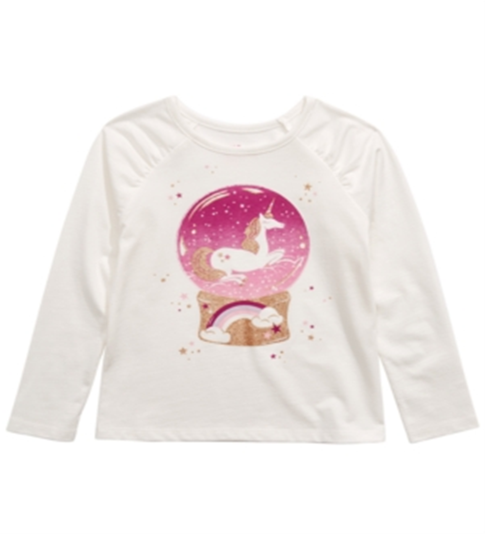 Epic Threads Toddler Girl's Unicorn Snow Globe T-Shirt White Size 2T