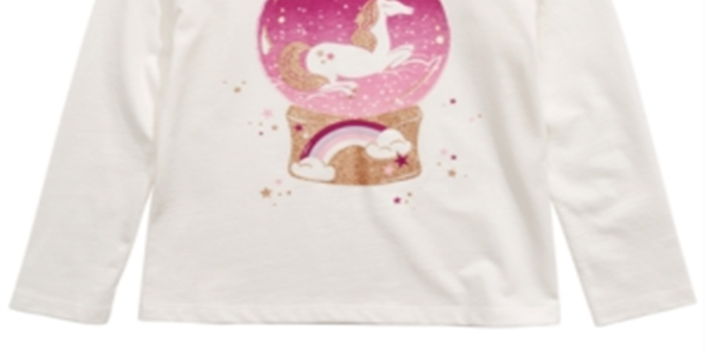 Epic Threads Toddler Girl's Unicorn Snow Globe T-Shirt White Size 2T