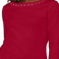Karen Scott Women's Grommet Trim Cotton Top Red Size Small