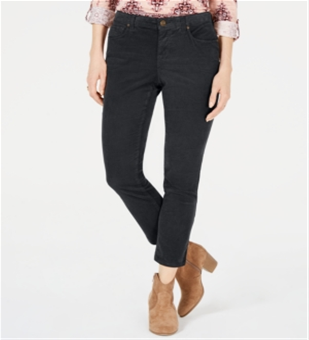 Style & Co Women's Tummy Control Corduroy Pants Gray Size 8 Petite