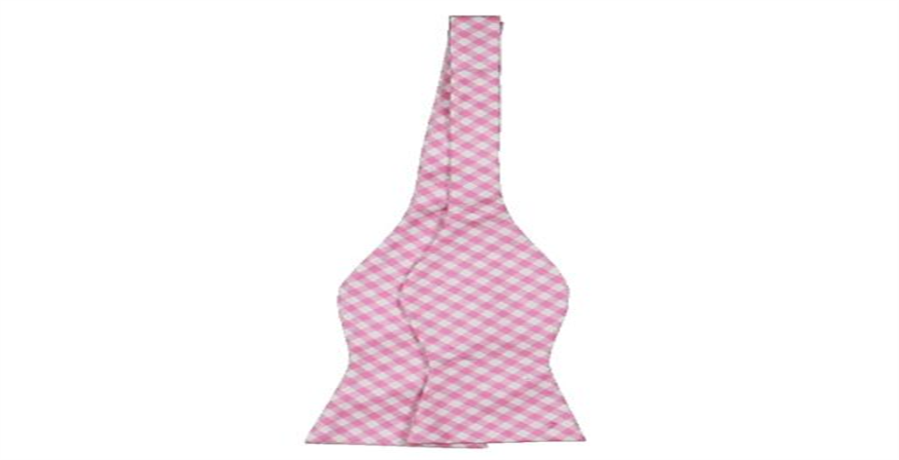 Tommy Hilfiger Men's Silk Gingham Bow Tie Pink Size Regular