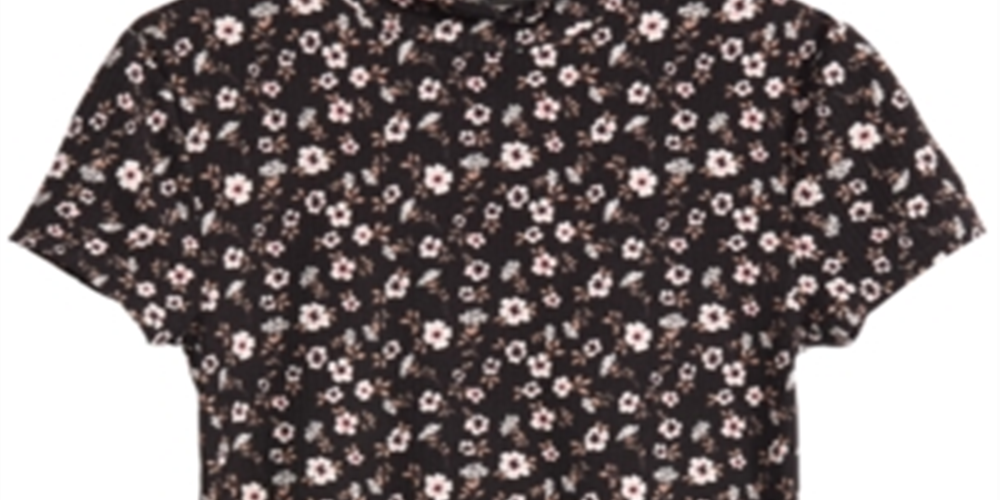Epic Threads Big Girl's Floral Print T-Shirt Black Size Medium