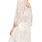 Free People Women's Printed Long Sleeve Jewel Neck Top White Size Medium