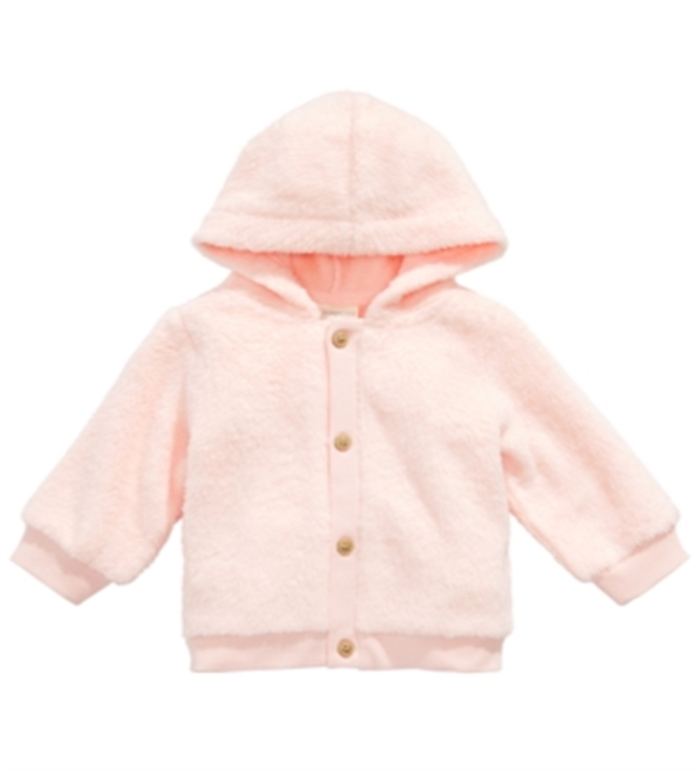First Impressions BabyGirl's Faux Fur Hooded Cardigan Pink Size 0-3 Months