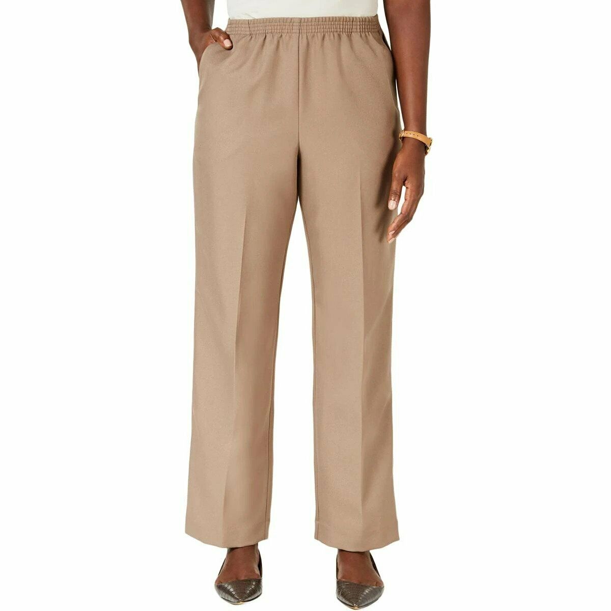 Karen Scott Women's Pull on Pants Brown Size Petite S/M