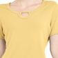 Karen Scott Women's Studded Keyhole Top Yellow Size Medium