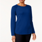 Karen Scott Women's Cotton Sweater Blue Size Large