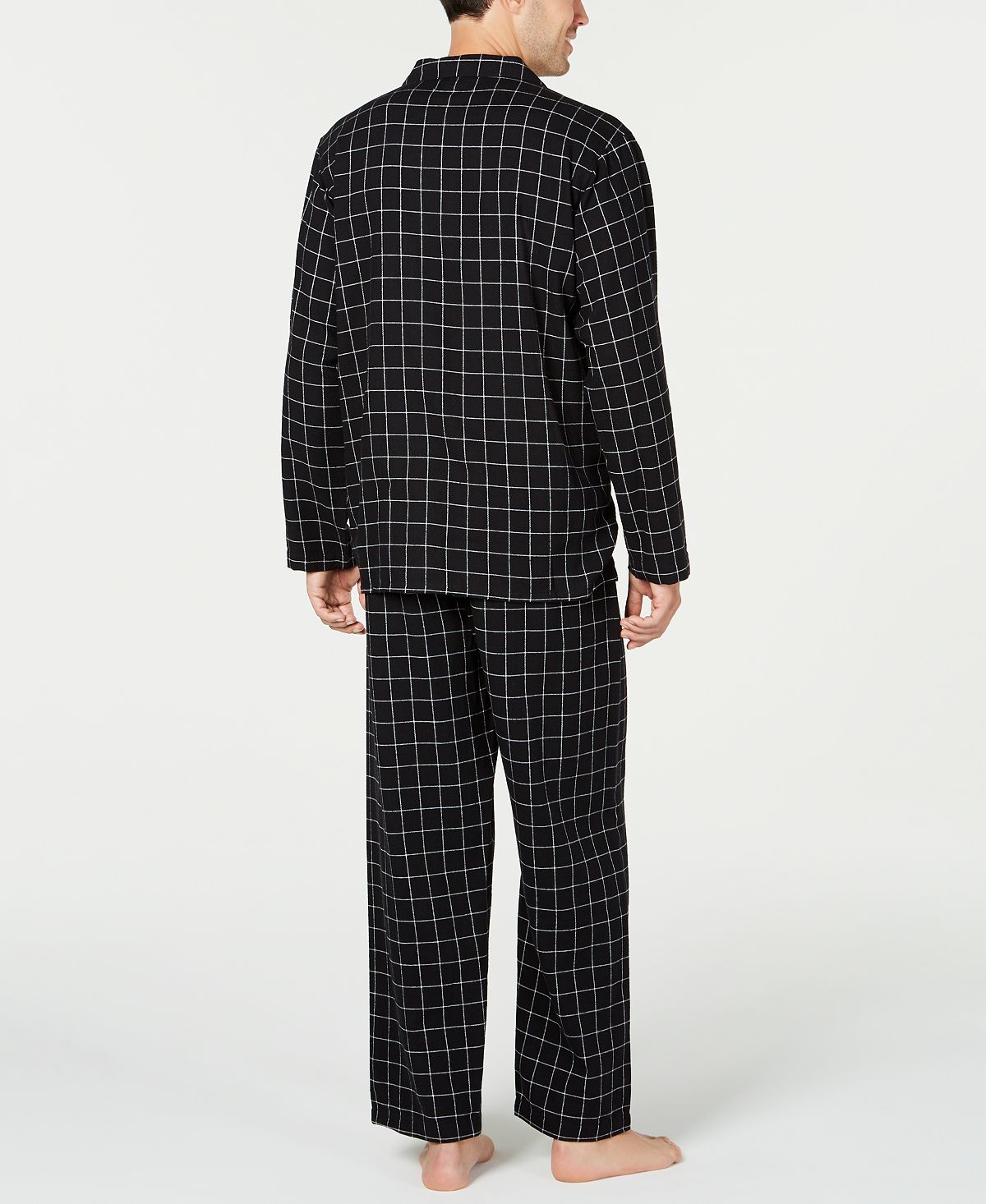 Club Room Men's Checked Flannel Pajama Set Black Size XX-Large