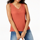INC International Concepts Women's Illusion Trim Tank Top Brown Petite Small