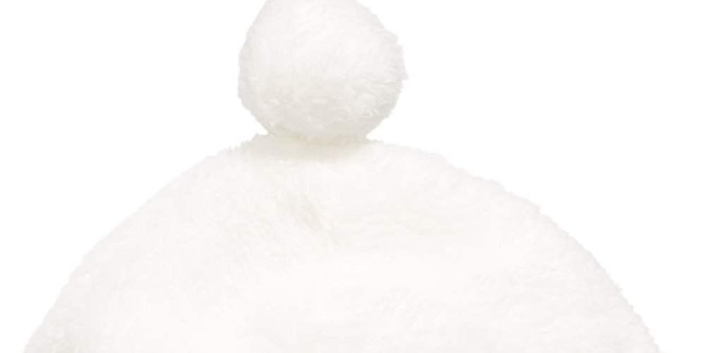 First Impressions Junior Boy's Faux Sherpa Pom Pom Hat Color Angel White Size 0-6 Months