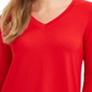 Charter Club Women's French Terry V Neck Tunic Red Size XX-Large