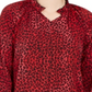 NY Collection Women's Printed High Low Top Red Size Petite Medium