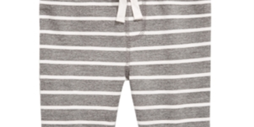 First Impressions Baby Boy's Striped Jogger Pants Gray Size 6-9MOS
