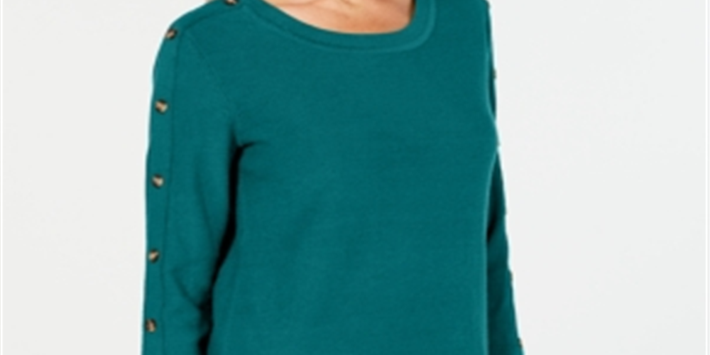 Karen Scott Women's 3/4 Sleeve Sweater Blue Size XX-Large