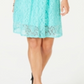 NY Collection Women's Lace Fit & Flare Dress Blue Size Petite Small