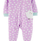 Carter's Girls' Footies PRINT Sheep Heart Microfleece Footie Infant Purple Size 2T