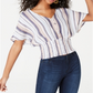 Crave Fame Junior's Batwing Sleeve Crop Top Blue Size M
