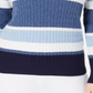 Karen Scott Women's Cotton Striped Cable Knit Sweater Blue Combo Size Petite S/M