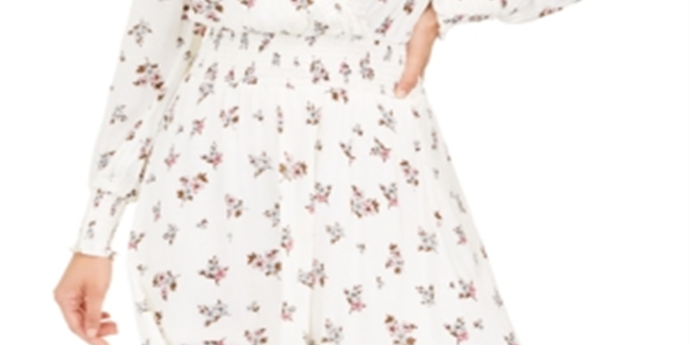 American Rag Junior's Floral Faux Wrap Dress White Size X-Small
