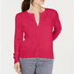 Charter Club Women's Textured Cardigan Red Size X-Small