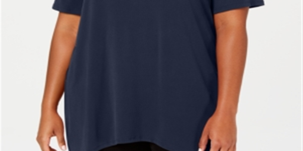 JM Collection Women's Embellished Cold Shoulder Top Blue Size 0X