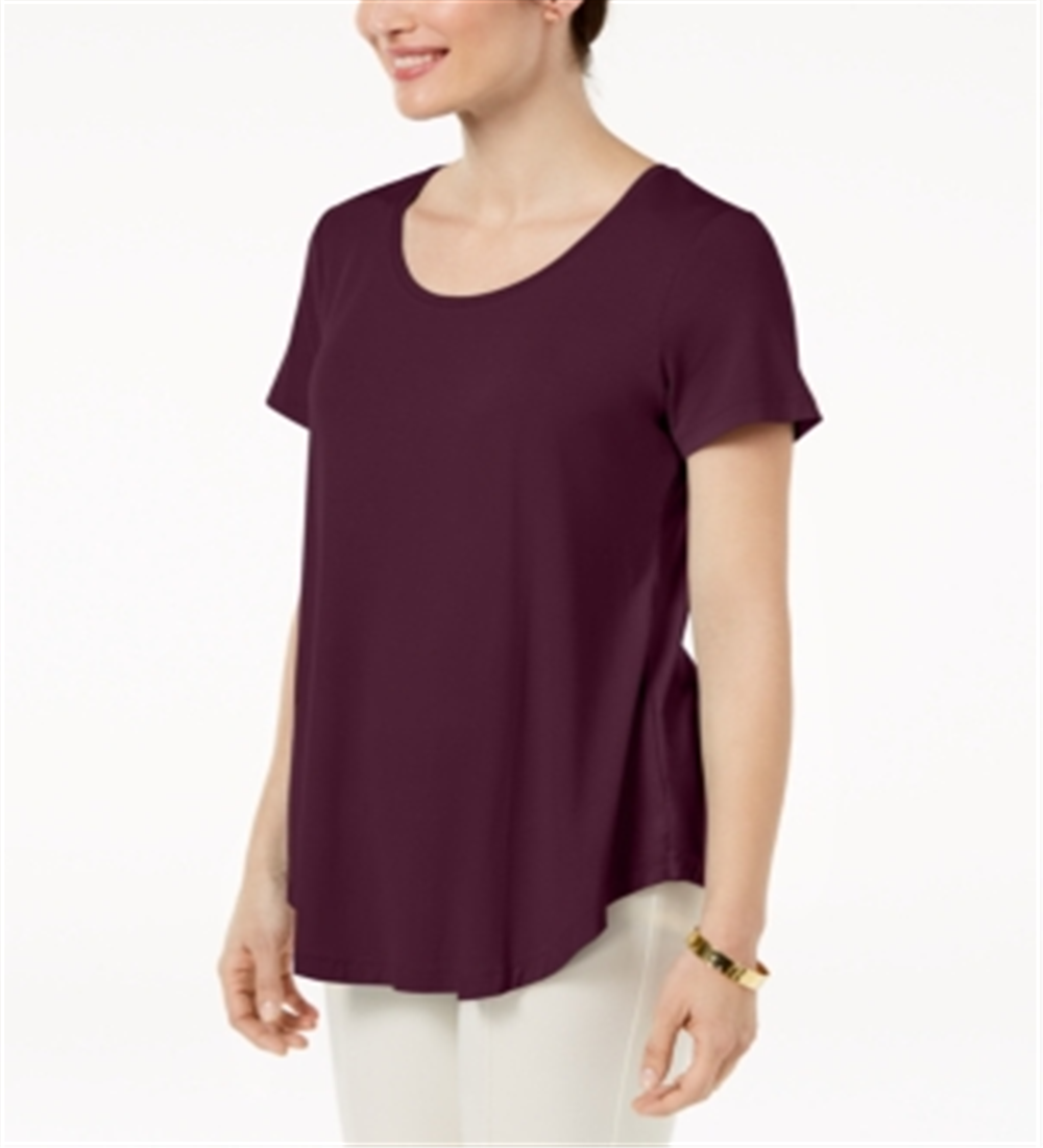 JM CollectionWomen's Scoop Neck Top Red Size XX-Large