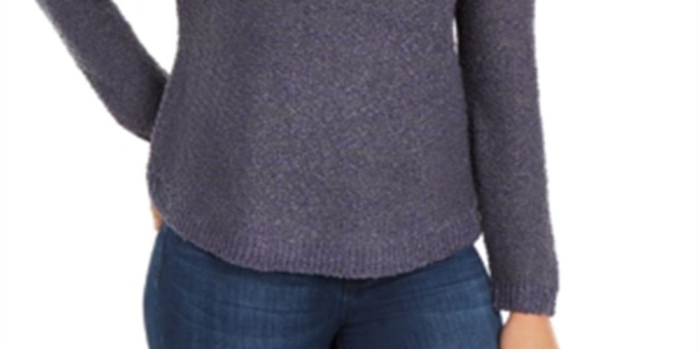 INC International Concepts Women's Shine Sweater Blue Size Petite Small