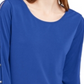 NY Collection Women's Split Sleeve Top Blue Size Petite Medium