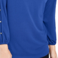 NY Collection Women's Split Sleeve Top Blue Size Petite Medium