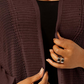 Alfani Women's Mixed Stitch Lightweight Cardigan Sweater Brown Size 0X