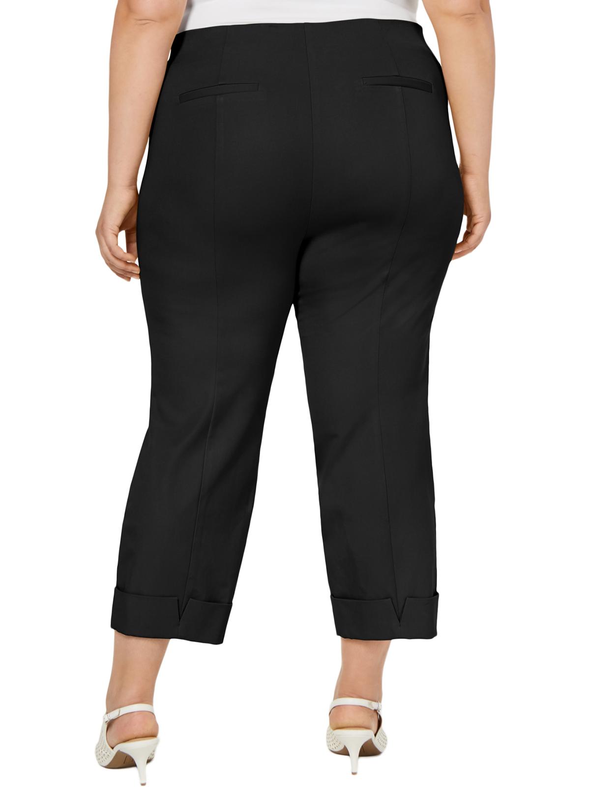 Alfani Women's Comfort Waist Cuffed Ankle Pants Black Size Petite Small